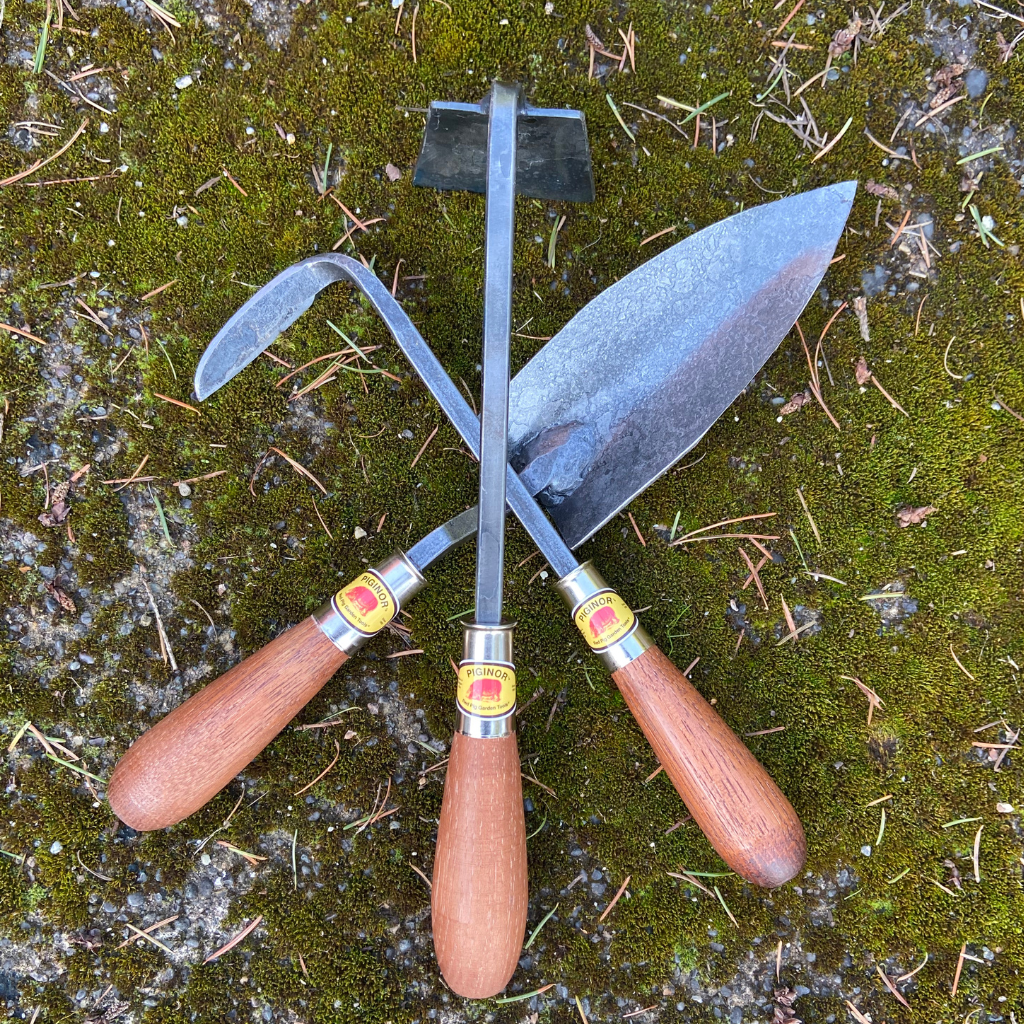 Hand Trowel, Hand Hoe, and Cape Cod Weeder are the perfect size and weight for women gardeners.
