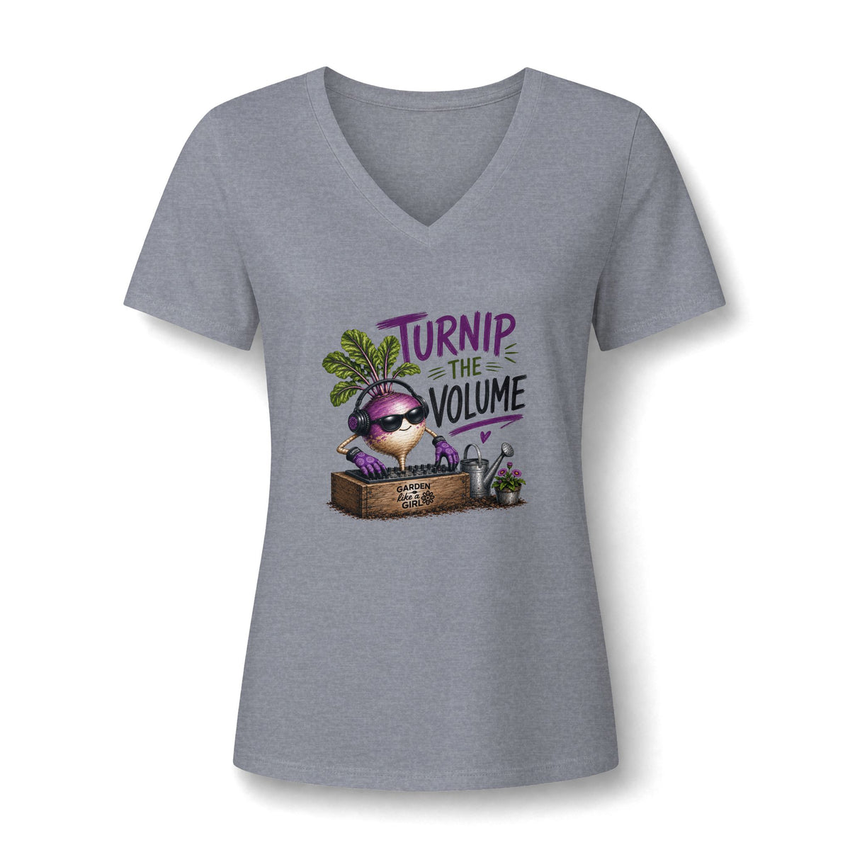 Women's Relaxed Heather CVC V-Neck Tee