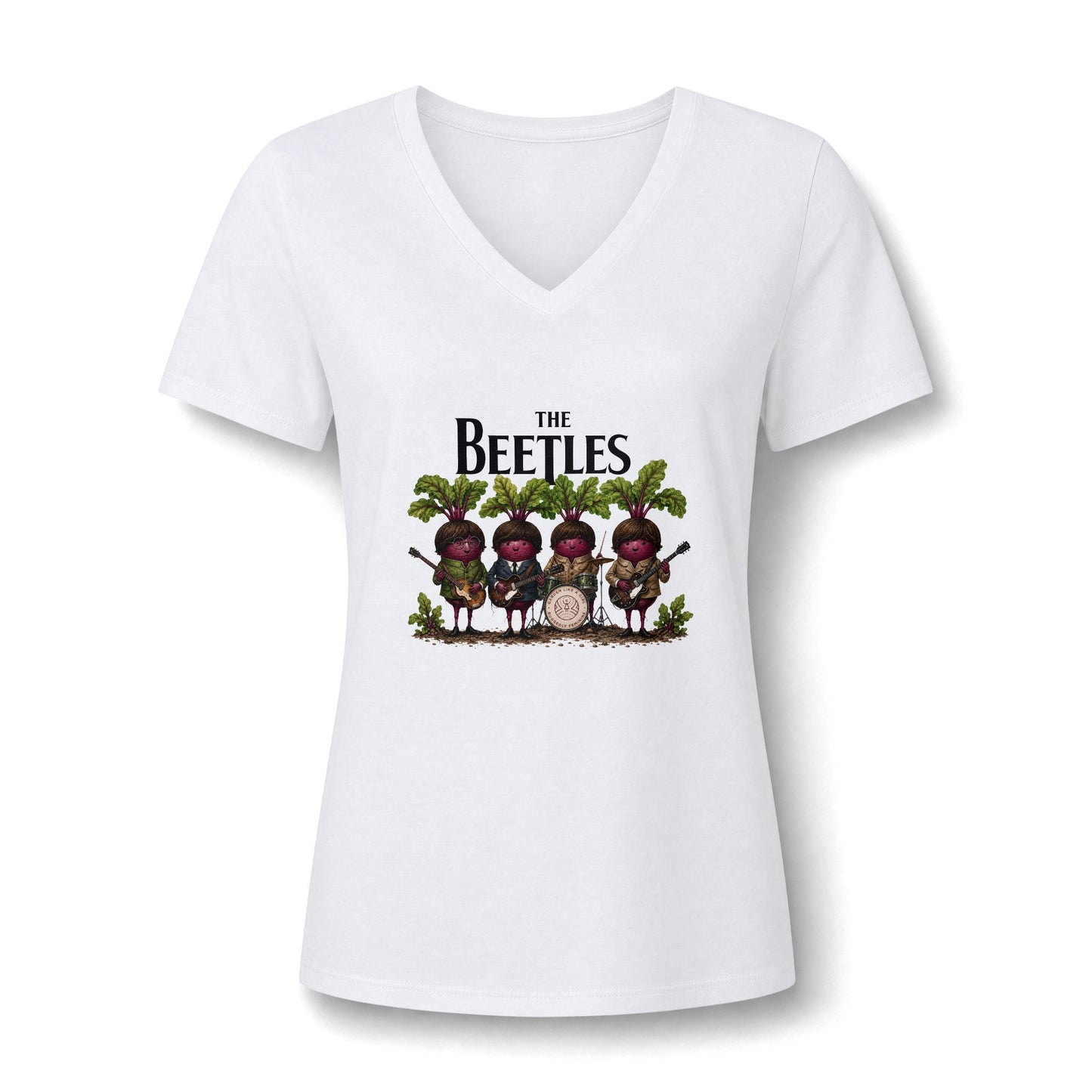 The Beetles V-Neck Tee — Fun With Beets Gardening Shirt for Women