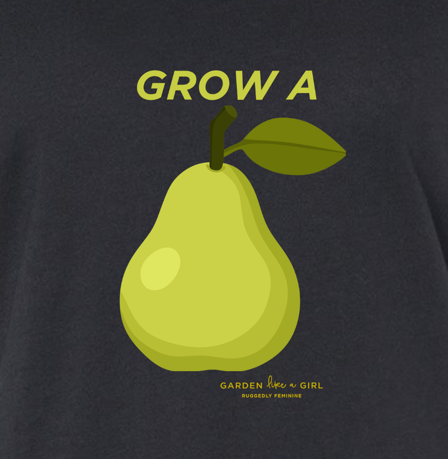Grow A Pear V-Neck Tee — Cute Fruit Graphic Women's Shirt