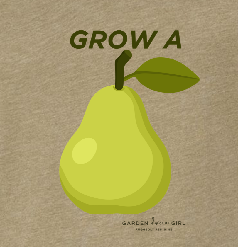 Grow A Pear V-Neck Tee — Cute Fruit Graphic Women's Shirt