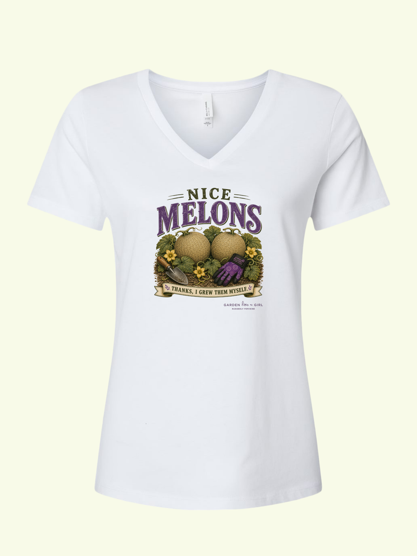 Nice Melons V-Neck Tee — Funny Gardening Shirt for Women