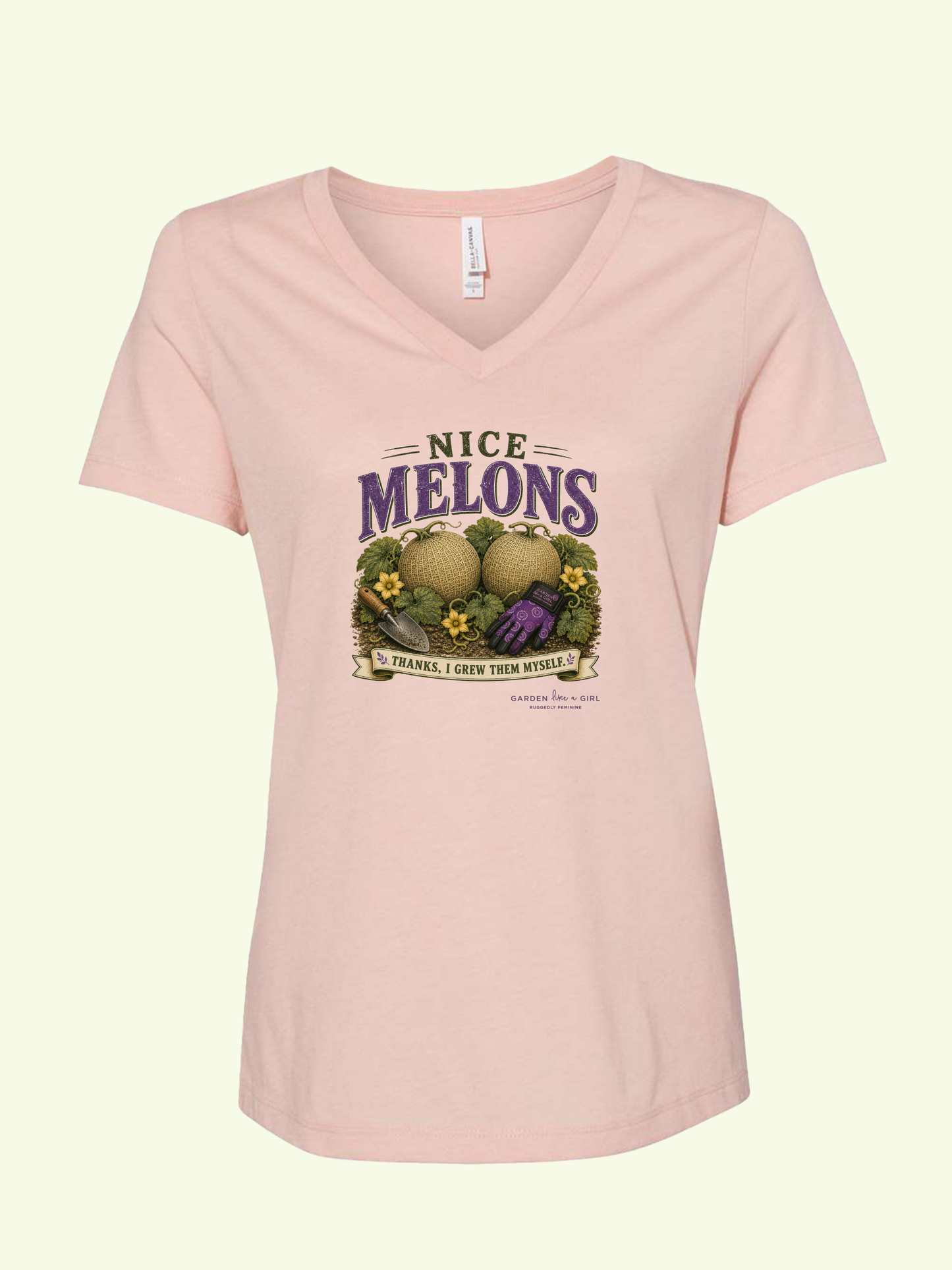 Nice Melons V-Neck Tee — Funny Gardening Shirt for Women