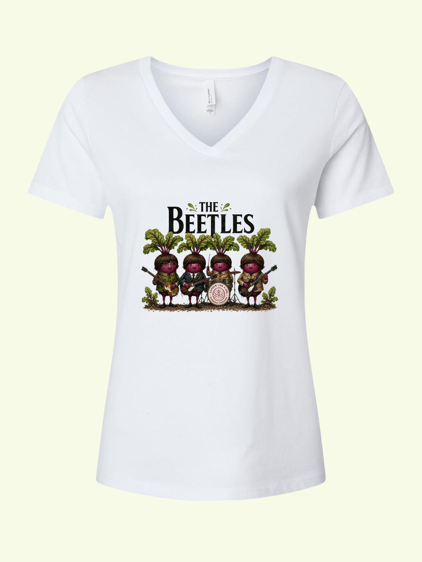 The Beetles V-Neck Tee — Fun With Beets Gardening Shirt for Women
