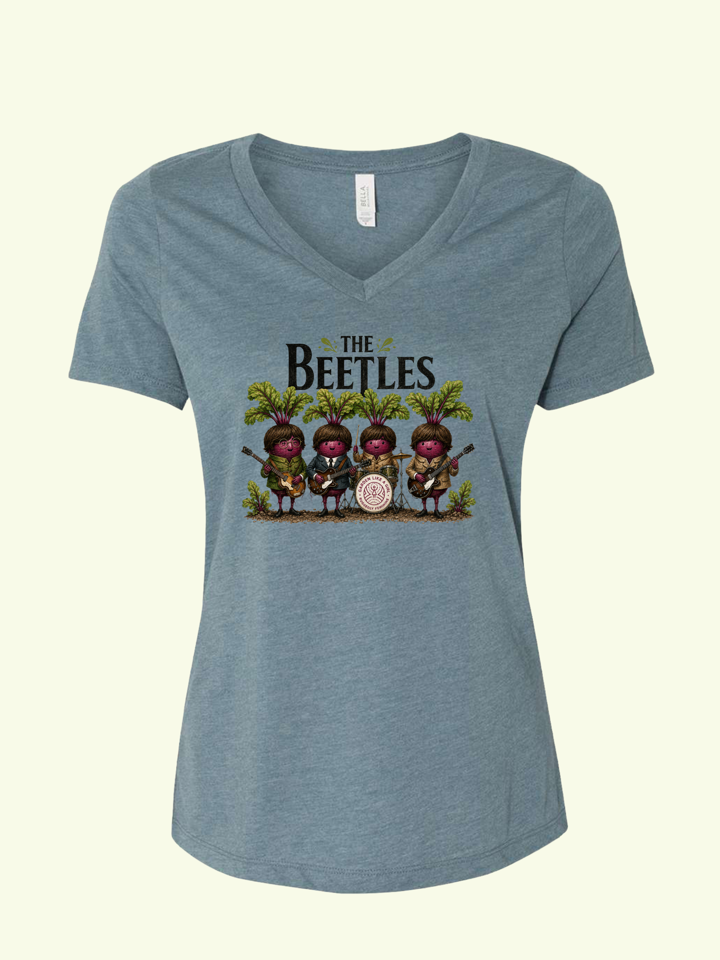 The Beetles V-Neck Tee — Fun With Beets Gardening Shirt for Women