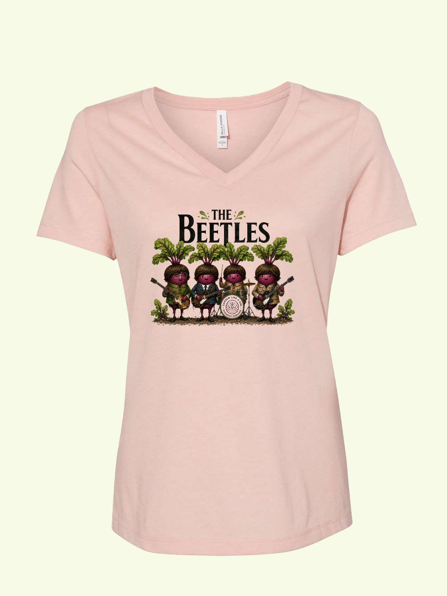 The Beetles V-Neck Tee — Fun With Beets Gardening Shirt for Women
