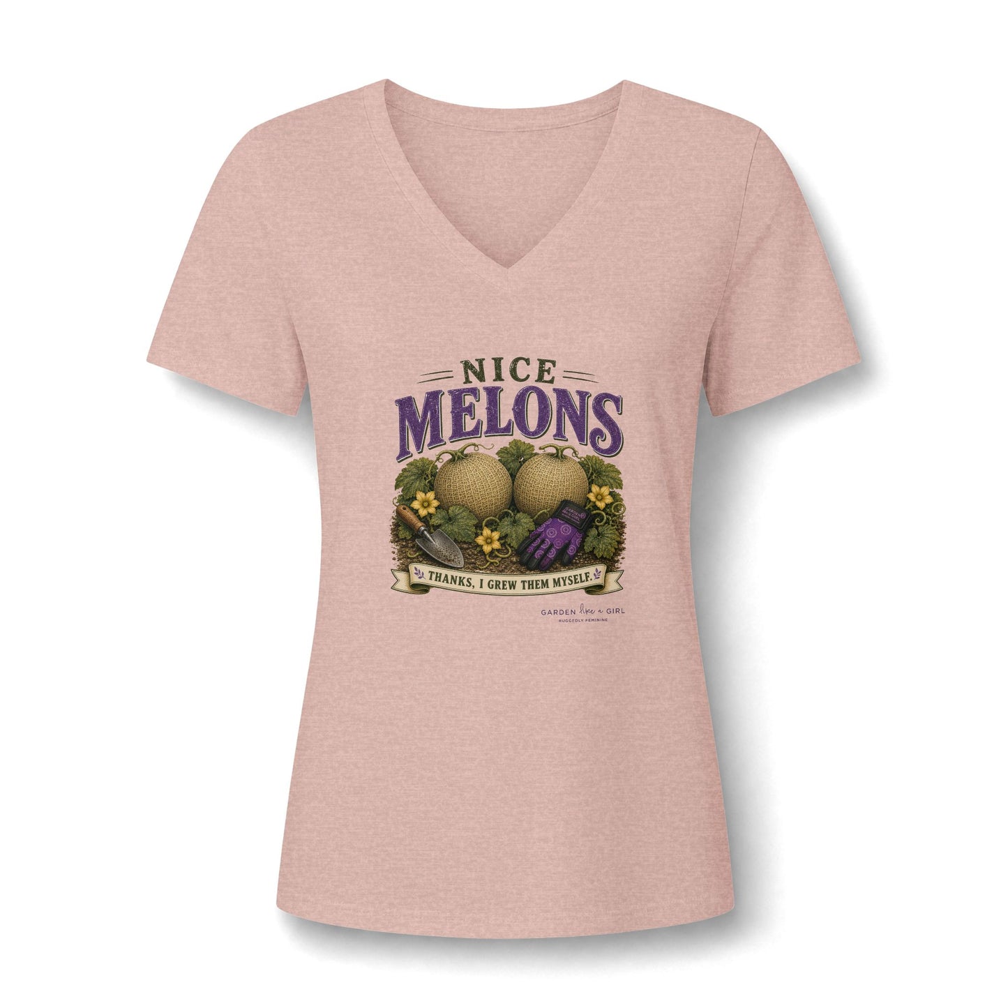 Nice Melons V-Neck Tee — Funny Gardening Shirt for Women