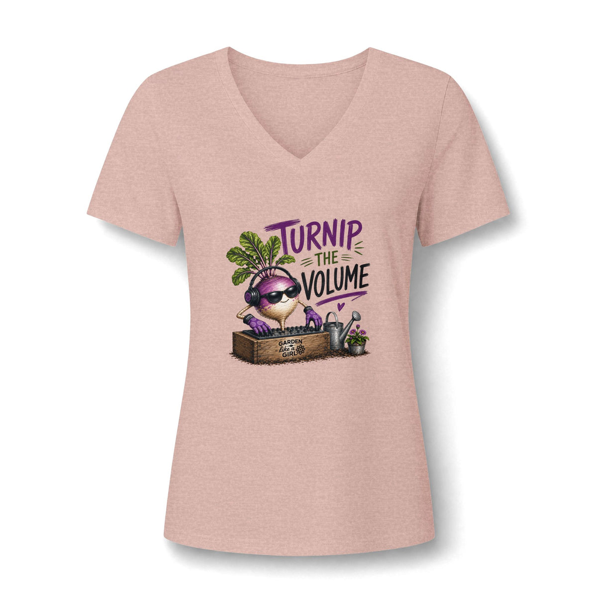 Women's Relaxed Heather CVC V-Neck Tee