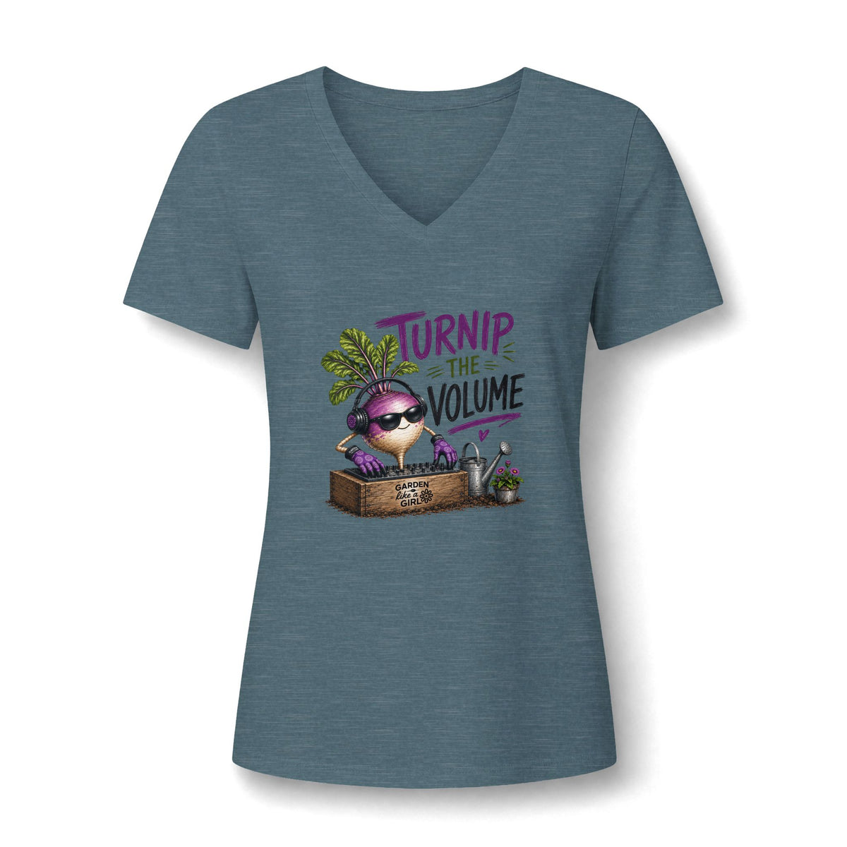Women's Relaxed Heather CVC V-Neck Tee