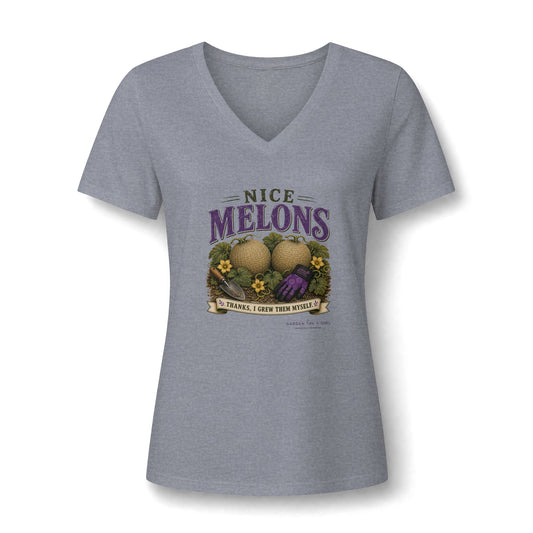 Nice Melons V-Neck Tee — Funny Gardening Shirt for Women